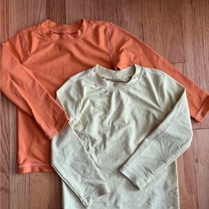 Kids Long Sleeve Swim Shirt - Orange and Banana Yellow